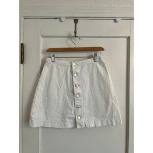 American Apparel White Womens Size Medium Button Front Skirt Made in USA